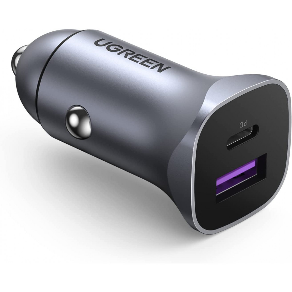 Ugreen auto punjač USB+USB-C QC 3.0 30W