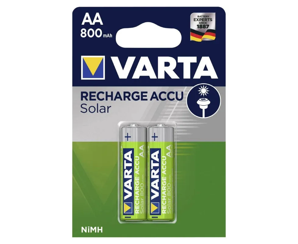 VARTA obnovljive baterije accu solar AA 800mAh 2/1