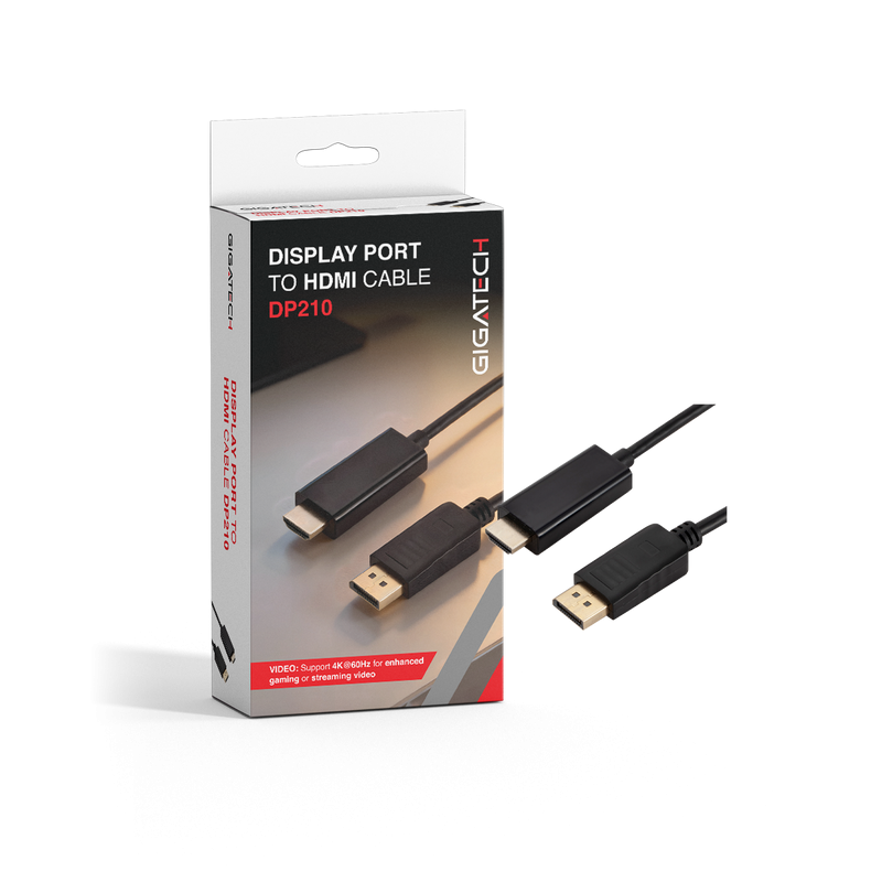 Kabel Gigatech Display Port na HDMI 2m, 4K