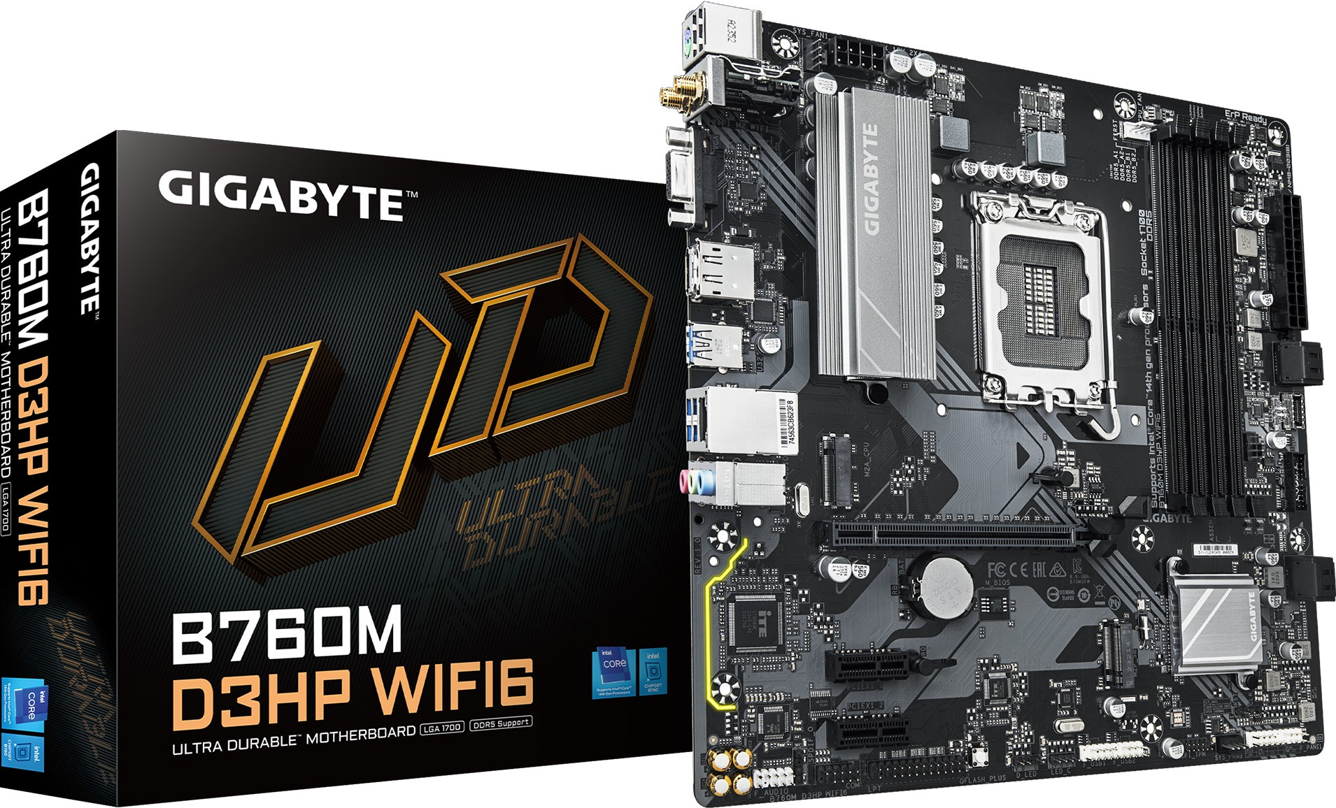 Gigabyte MB B760M D3HP WIFI6 LGA1700; 4xDDR5; 2xM.2,4xSATA HDMI, DP; VGA, WIFI; mATX