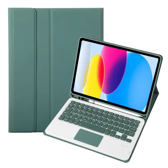 A10B-A bluetooth futrola/tastatura za iPad (2025) / 10.9 (2022) Touchpad - Dark green