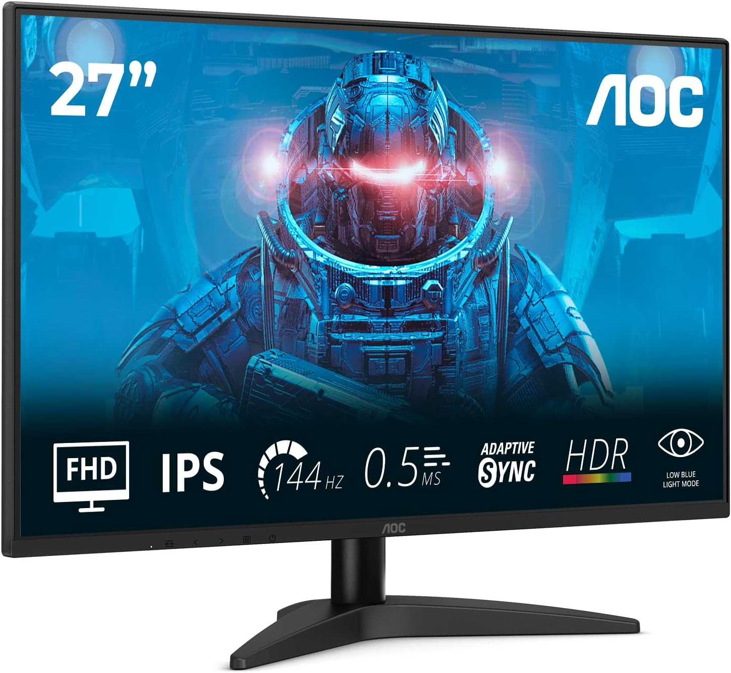 AOC Monitor LED 27B36X 144Hz 27" IPS 3H 1920x1080 0.5ms MPRT 1500:1 20M:1 HDMI DP 4-sided frameless Tilt 3y