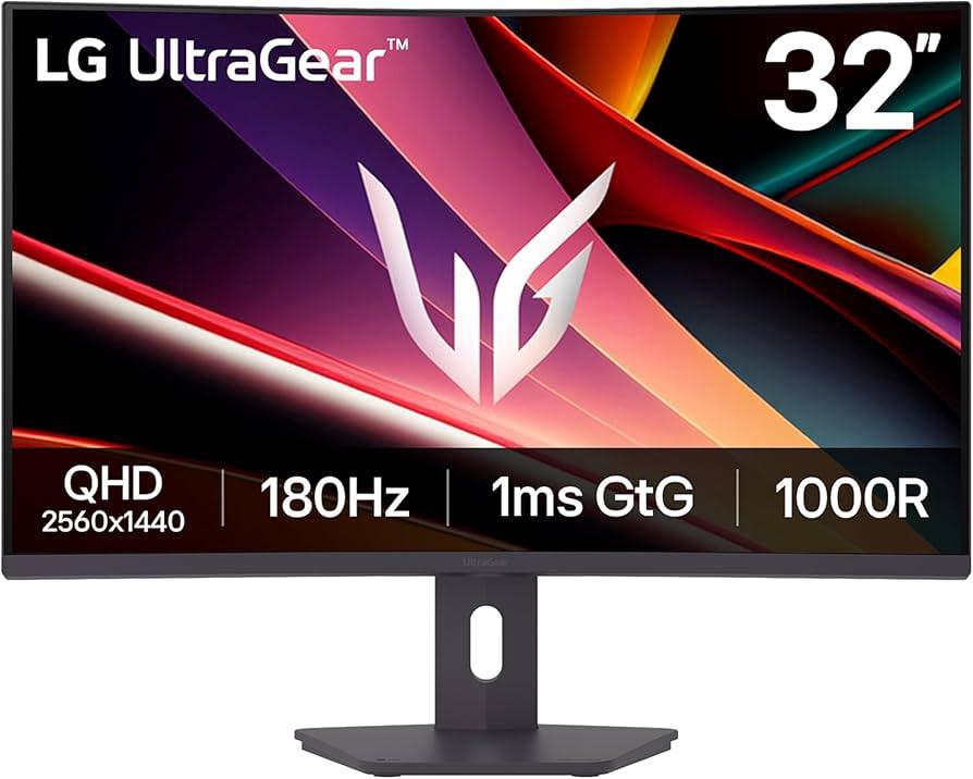 LG 32" Curved UltraGear MonitoVA, 2560x1440, 180Hz, 300cd3000:1, 1ms, 2xHDMI, DP, HAS
