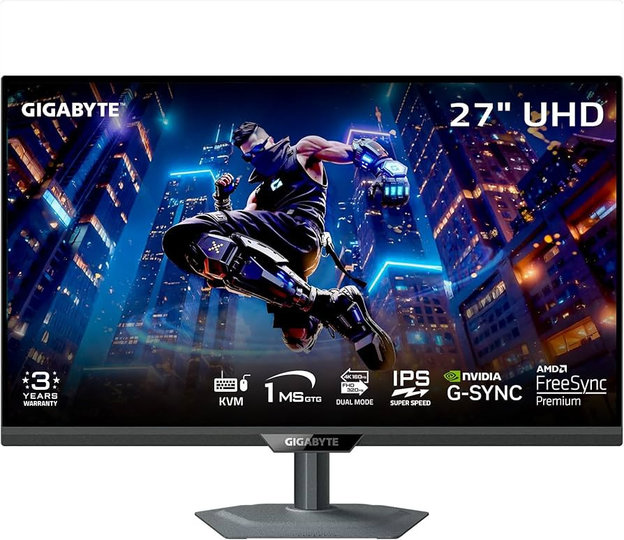 Gigabyte 27" monitor M27UP 27",SS,IPS,1ms,160Hz,350cd, 2xHDMI,DP,4xUSB,1xUSB-C,-height