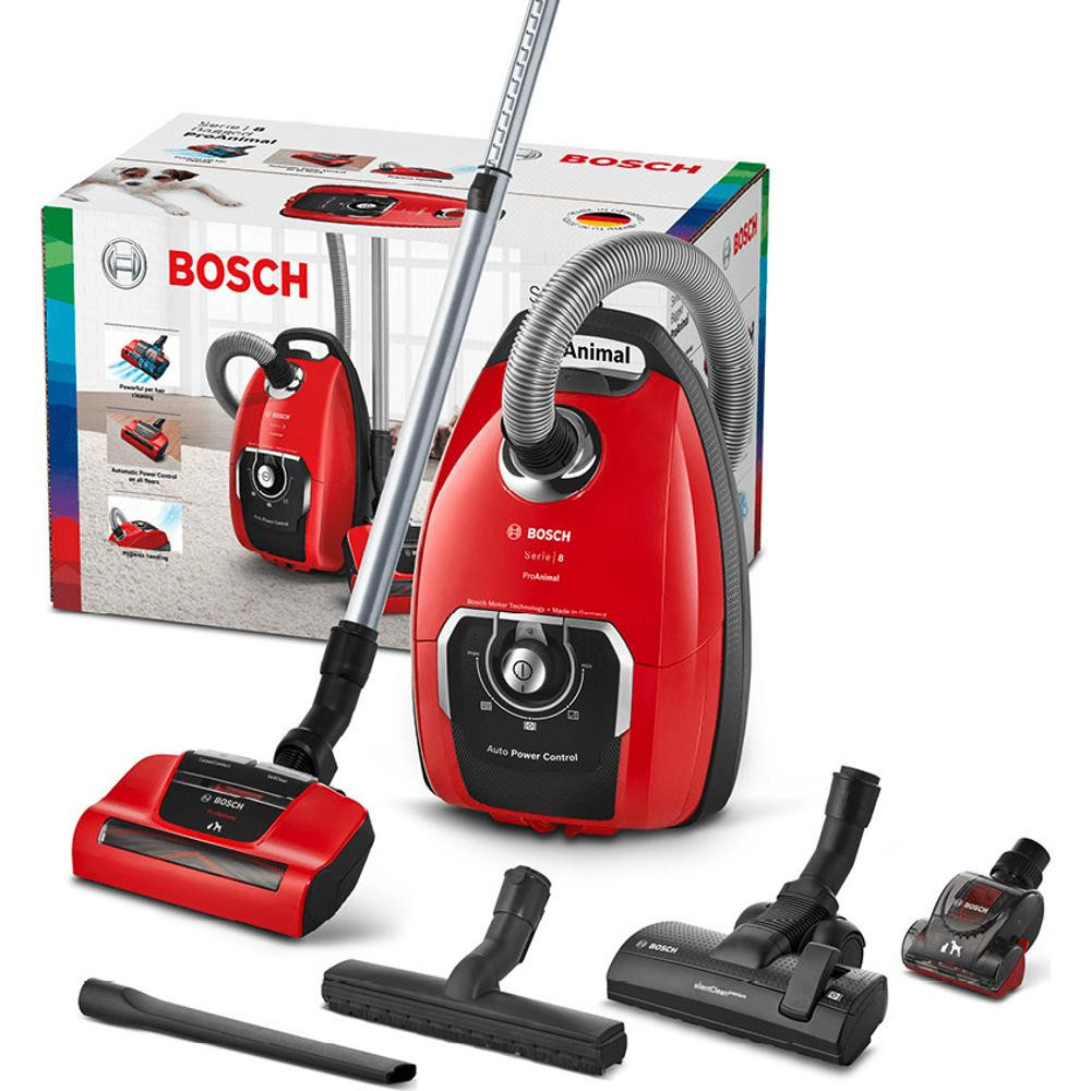 BOSCH Usisivač s vrećicom Serie 4|, PRO ANIMAL,Crveni, Operativni raspon 11m