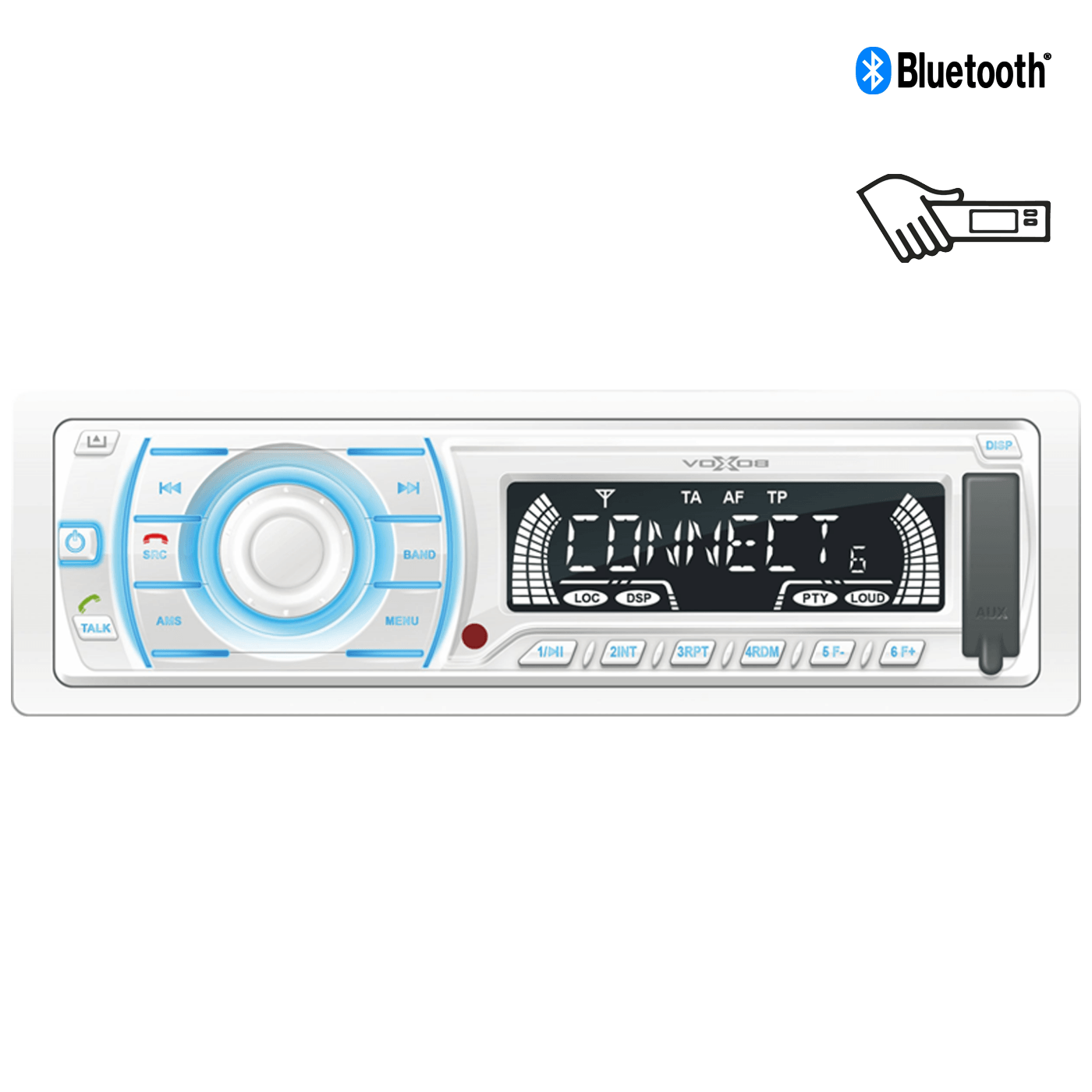 Auto radio, 4 x 45W, BT, FM RDS/USB/AUX, vodootporan, VB M6600