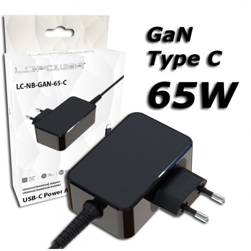LC-Power USB GaN punjač 65WUSB-C, 5-20V, 3-3.25A