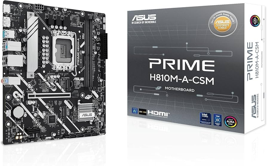 ASUS MB PRIME H810M-A-CSM  LGA1851, 2x DDR5, 6x USB, DP, HDMI, 2x M.2, mATX