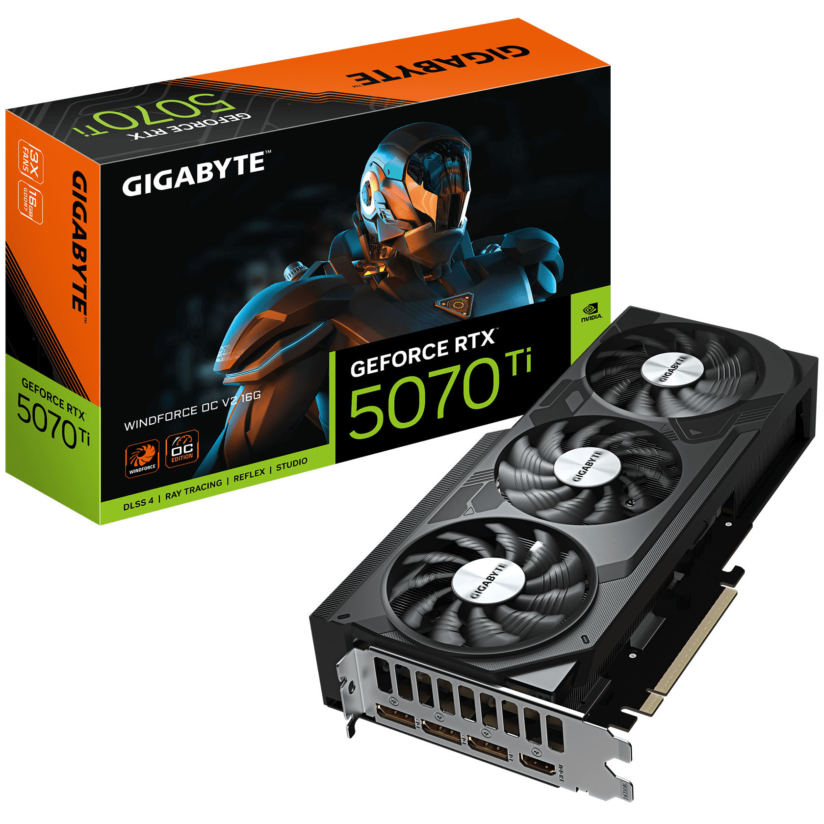 Gigabyte 5070 Ti Windforce OC V2 16GB GDDR7, 256-bit,