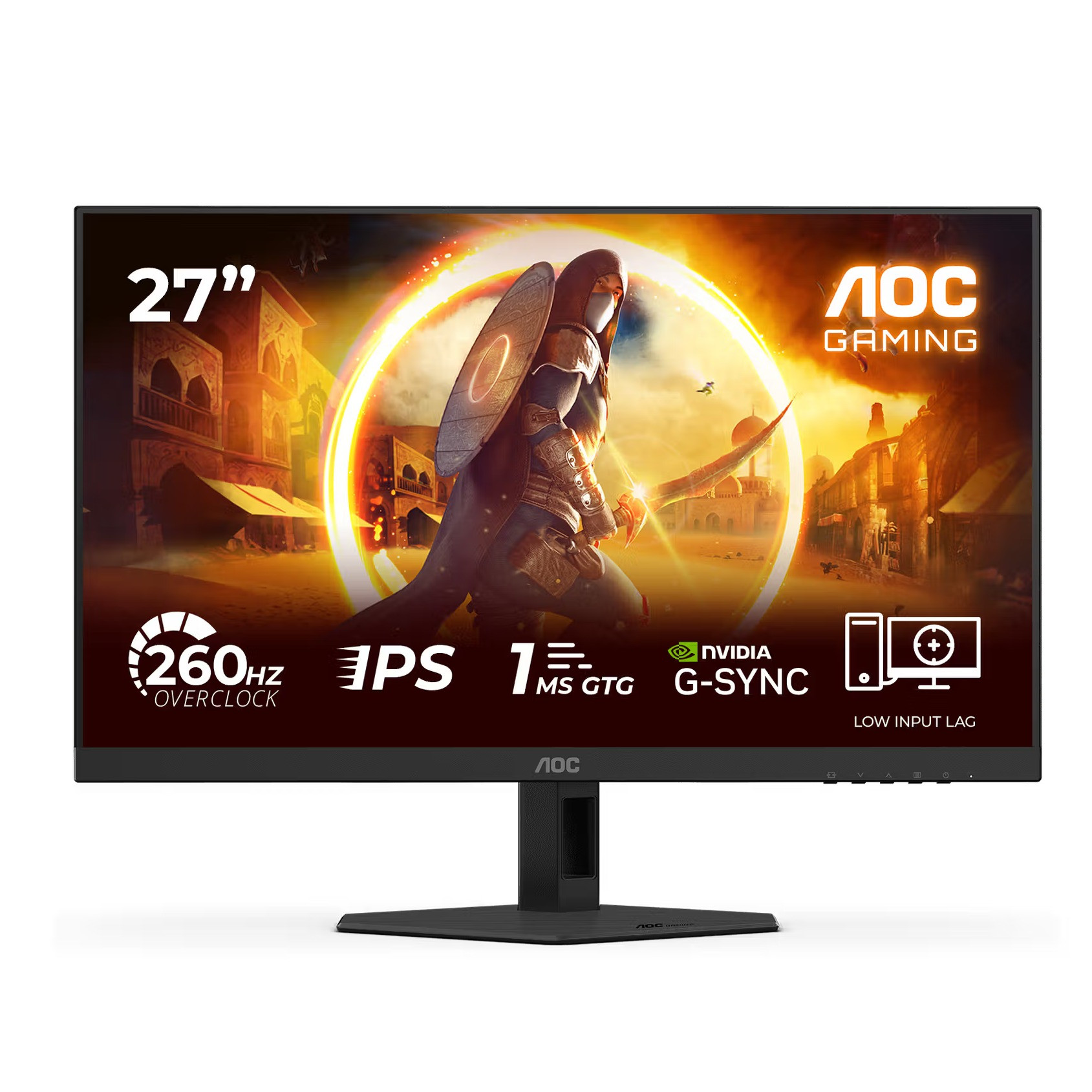 AOC Monitor LED 27G4ZRE 27" Fast IPS 260Hz Gaming, 1920x1080 Full HD 1ms Adaptive Sync 0.3ms 300cd Tilt
