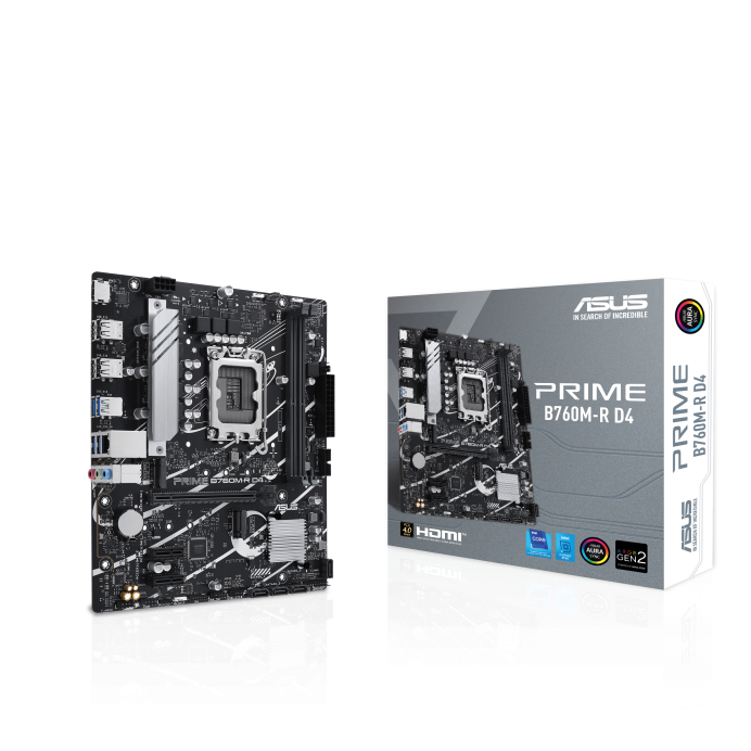 ASUS MB Prime B760M-R D4 LGA 1700, 2x DDR4, 2x M.2, 1x HDMI, 8x USB, mATX