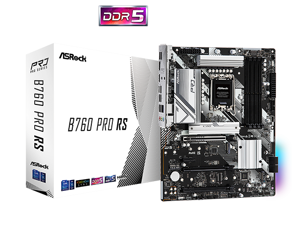 ASROCK MB B760 PRO RSIntel B760, LGA1700, 4xDDR53xM.2, 4xSATA, RAID, HDMI, DP, ATX