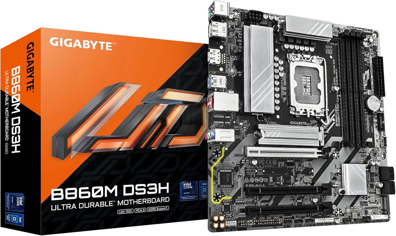 Gigabyte MB B860 DS3H LGA1851;4xDDR5; 2xM.2; 4xSATA 8xUSB; 1xHDMI, 2xDP; USB Type-C, mATX;