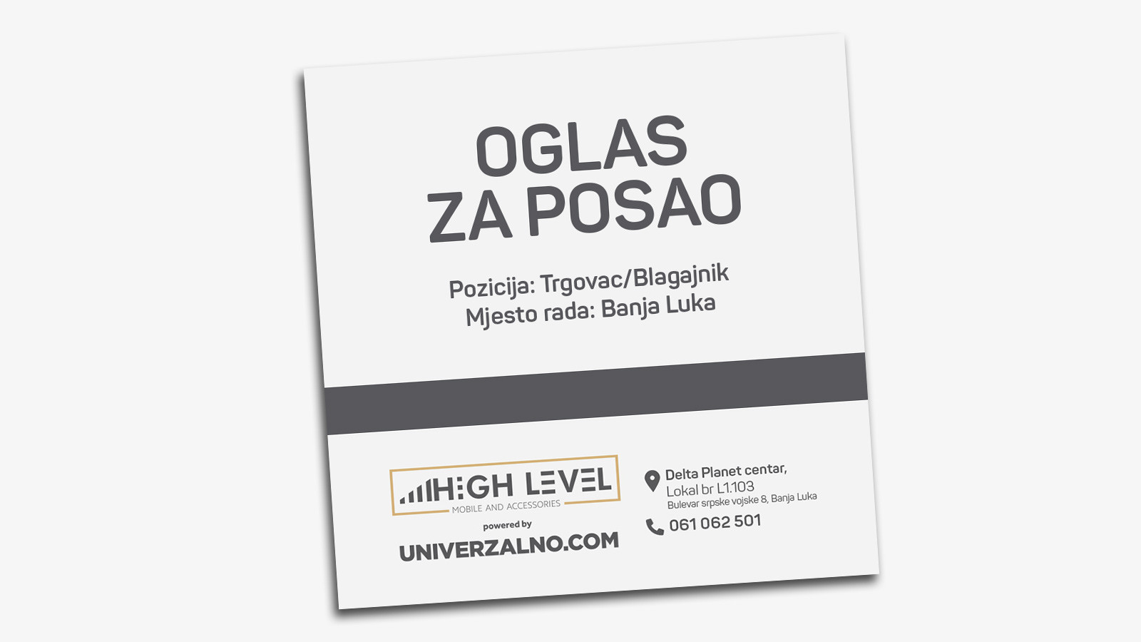 ‼OGLAS ZA POSAO‼ - 📍LOKACIJA BANJA LUKA