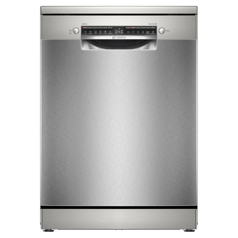 BOSCH perilica posuđa Serie 4|Brušeni Čelik ,C, 14 setova,9L,46dB, Escajg ladica, Old: SMS4HVI00E