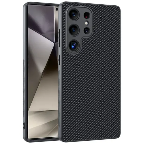 Carbon Fiber Texture maska za Samsung Galaxy S25 Ultra - Black