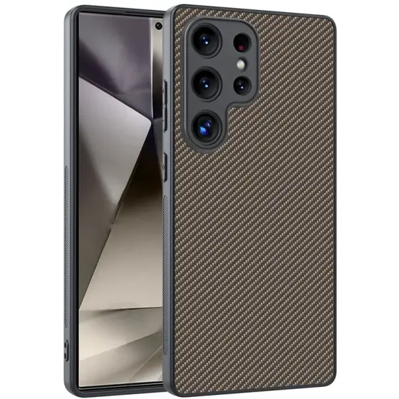 Carbon Fiber Texture maska za Samsung Galaxy S25 Ultra - Carbon Fiber  Gold
