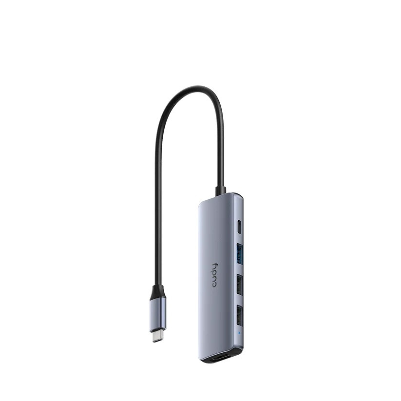 USB-C hub Cudy UH405, HDMI 4K, 5-U-1, 100W