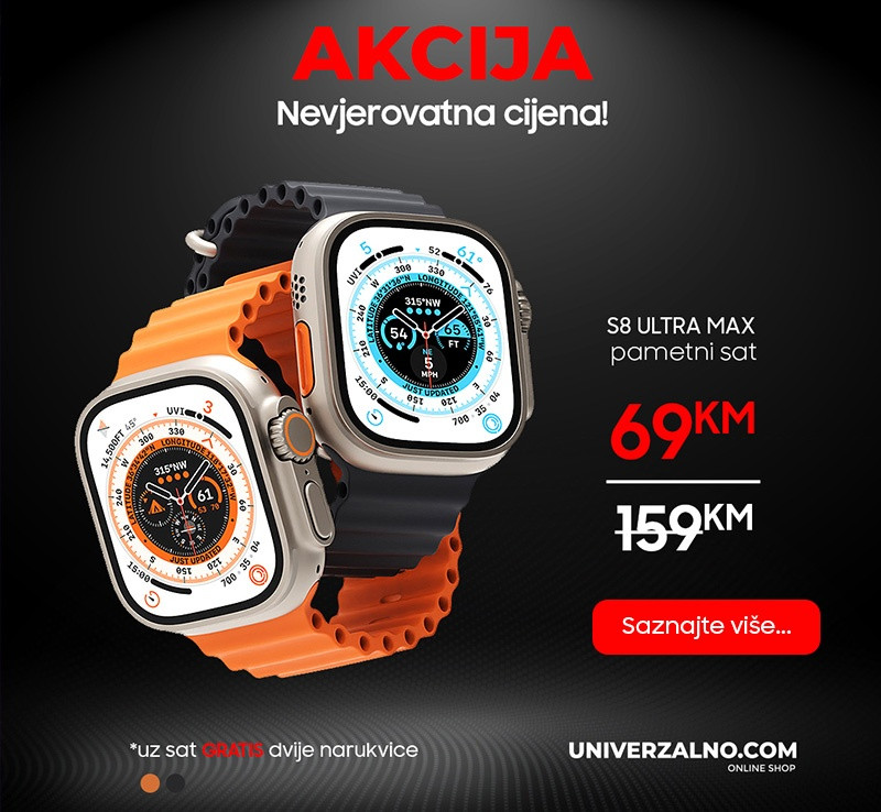 Naručite S8 ULTRA MAX pametni sat po promotivnoj cijeni. Akcija traje još...