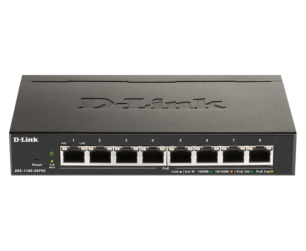 D-Link switch web upravljivi PoE, DGS-1100-08PV2