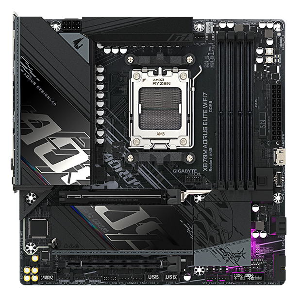 Gigabyte MB X870M AORUS ELITE AM5, 4x DDR5, 2x M.2, 2xSATA 2x HDMI, 12x USB, mATX