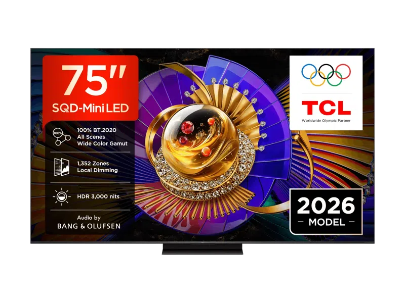 TCL 75"C7L 4K SQD-Mini LED;UHD 144Hz/288Hz FHD Google TV;B&O, 1352 zones, 3000 nits