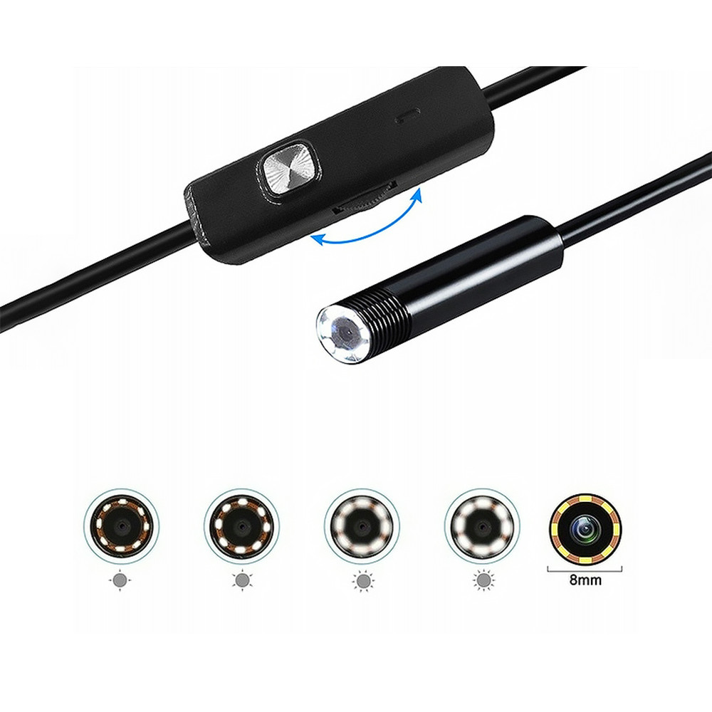 Endoskopska kamera 3.5m objektiv 8/7/5.5mm USB-C/Micro-USB LTC
