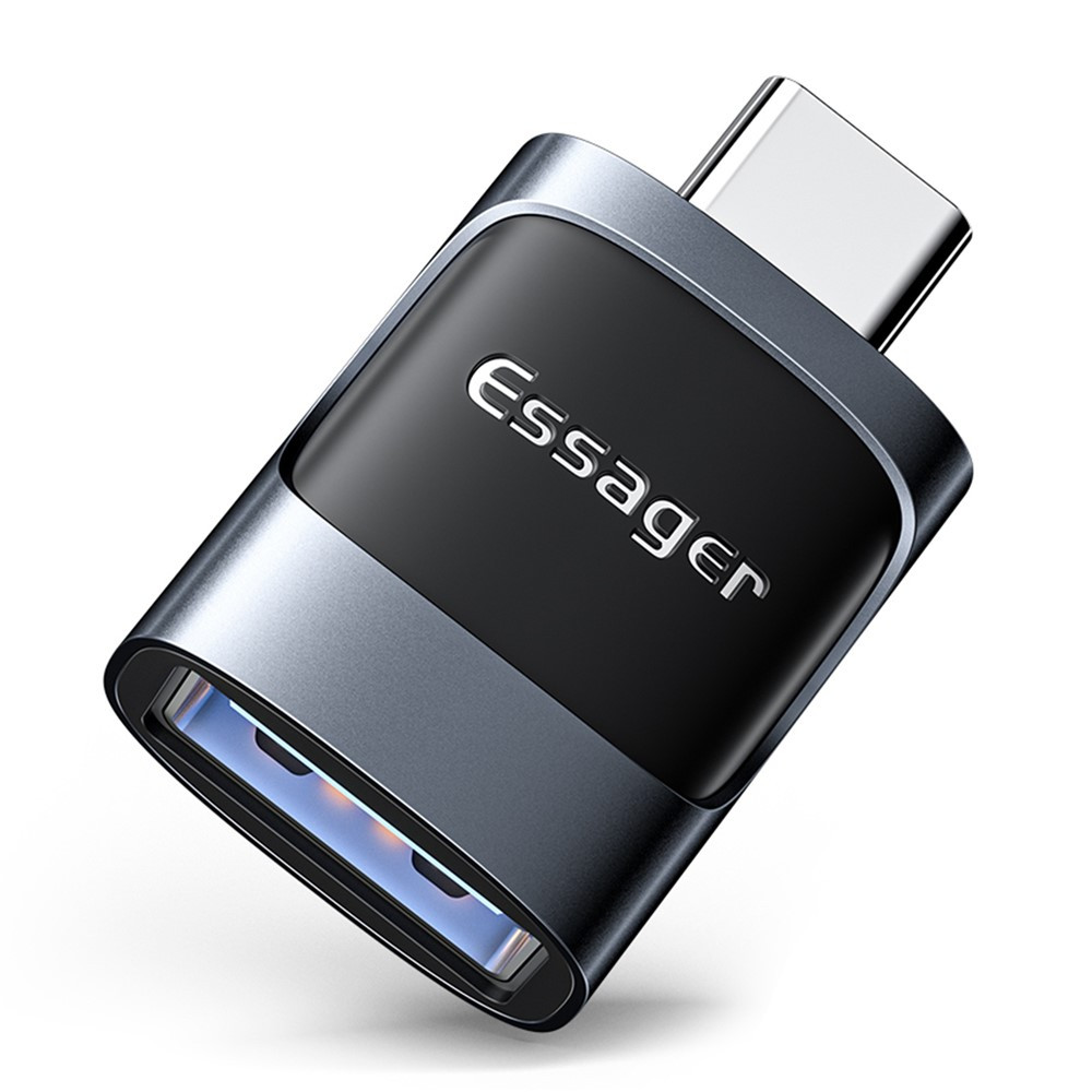 ESSAGER USB Female to Type-C Male USB3.0 5Gbps OTG Adapter - Blue