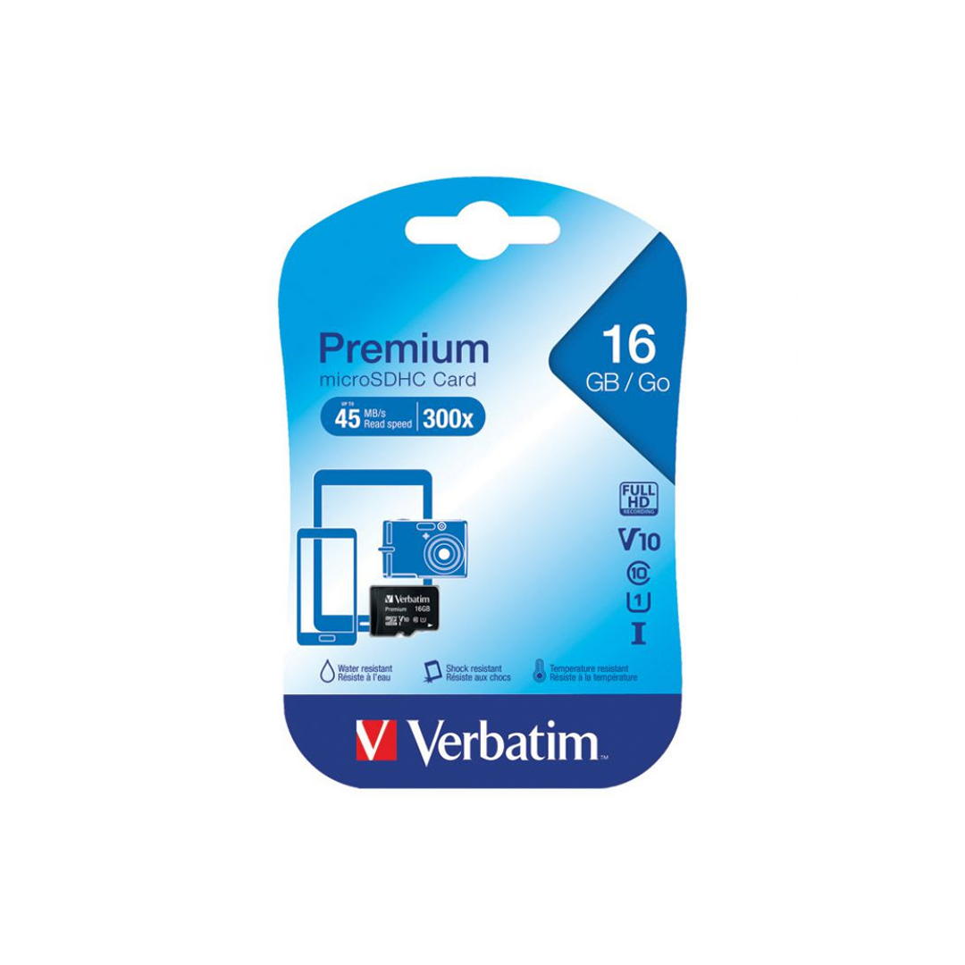 Memorijska kartica MicroSDHC Verbatim 16GB (C10) UHS-I sa adapterom