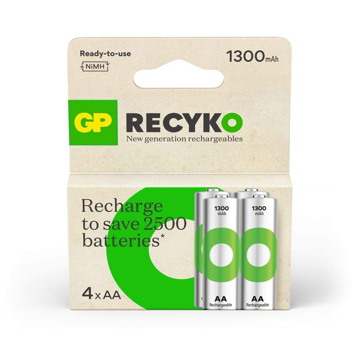 GP baterije punjive R6-2TLB4 AA 1300mAh