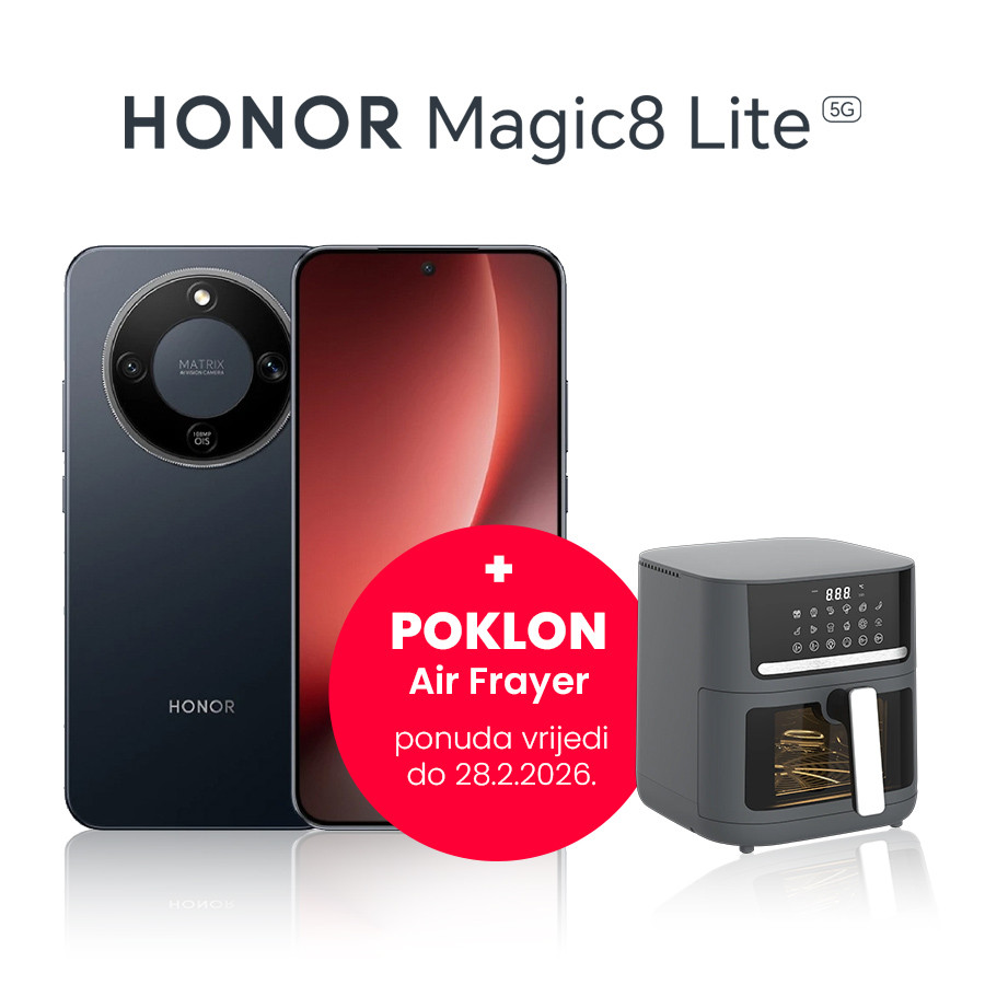 Honor Magic8 Lite 5G 256GB (8GB RAM) Black (crna boja) + poklon Air Frayer
