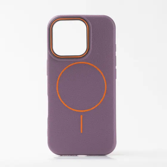 LICHI leather magsafe maska za iPhone 15 PRO Purple
