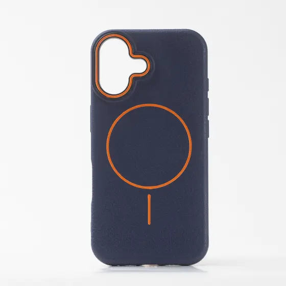LICHI leather magsafe maska za iPhone 16 Blue