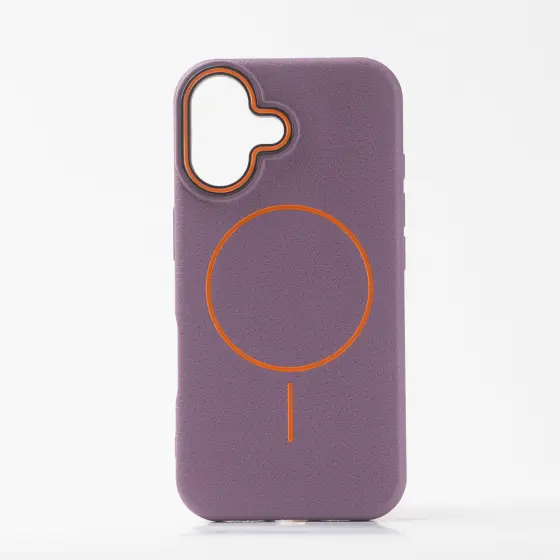 LICHI leather magsafe maska za iPhone 16 Purple