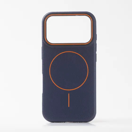LICHI leather magsafe maska za iPhone 17 PRO MAX / 18 PRO MAX Blue