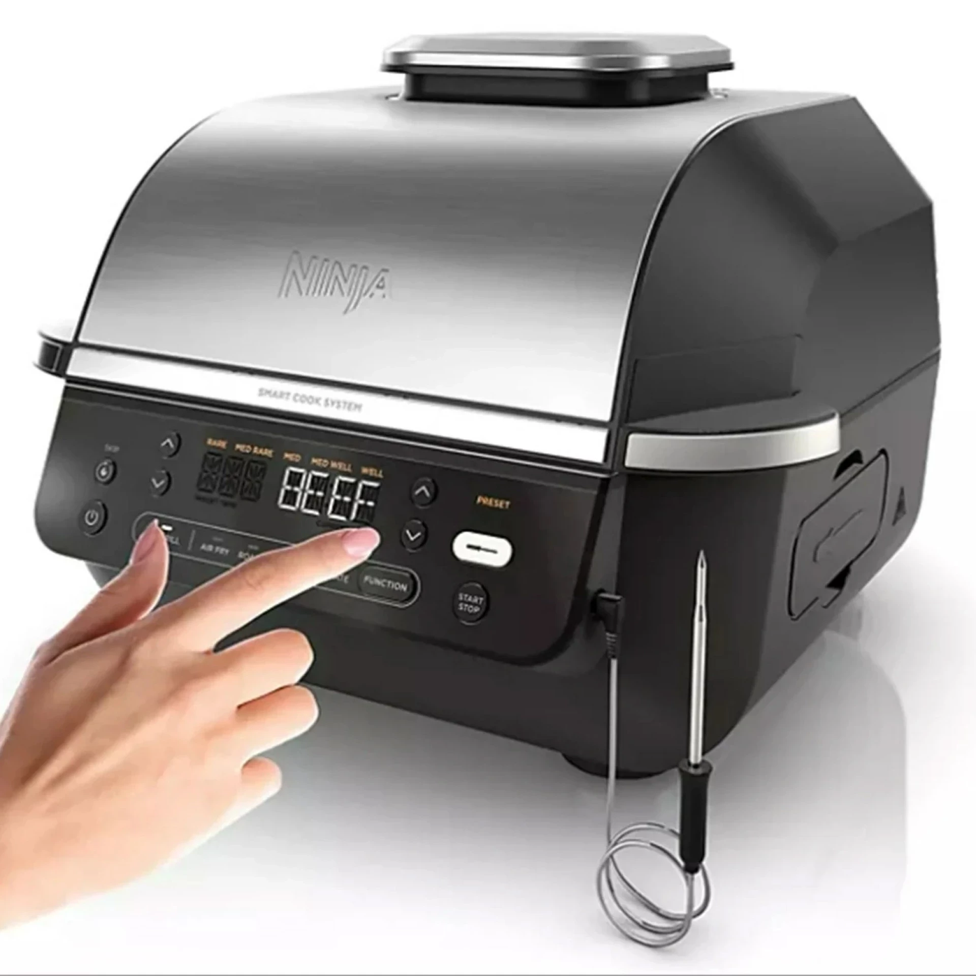 Ninja 5u1 rostilj i friteza5 funkcija,5.7L kapacitet,pametni sistem,crno-srebrena boja