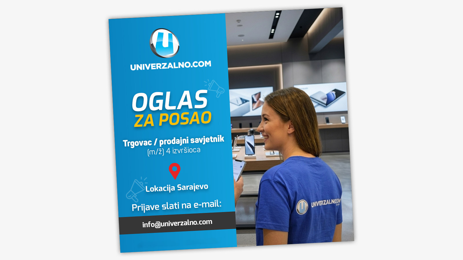 OGLAS ZA POSAO - SARAJEVO