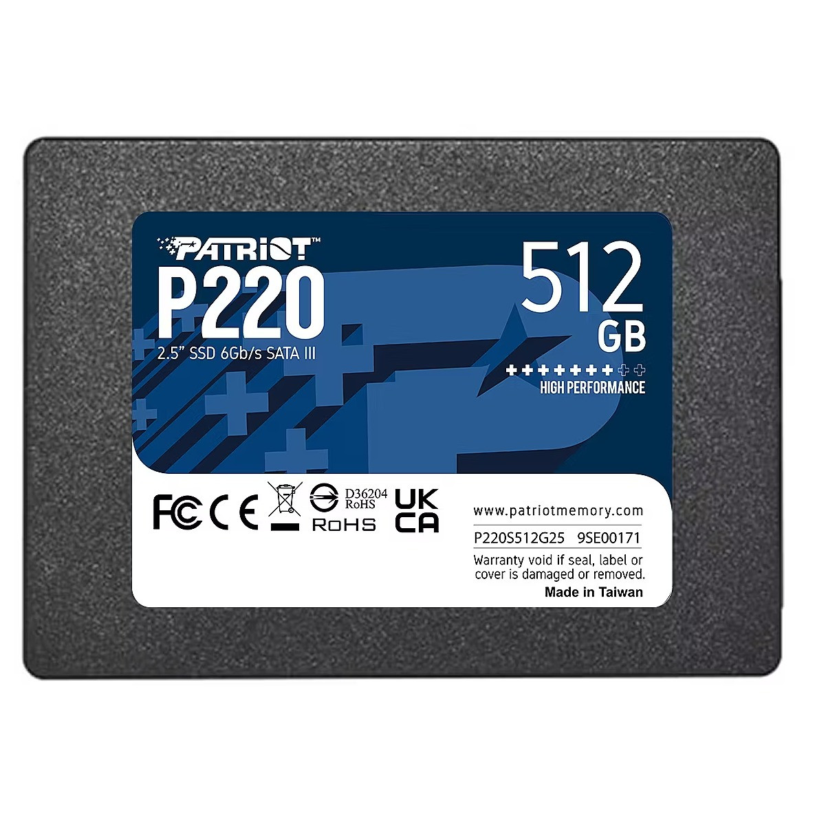 Patriot SSD 512GB 2.5", P220up to R/W: 550/500 MB/s