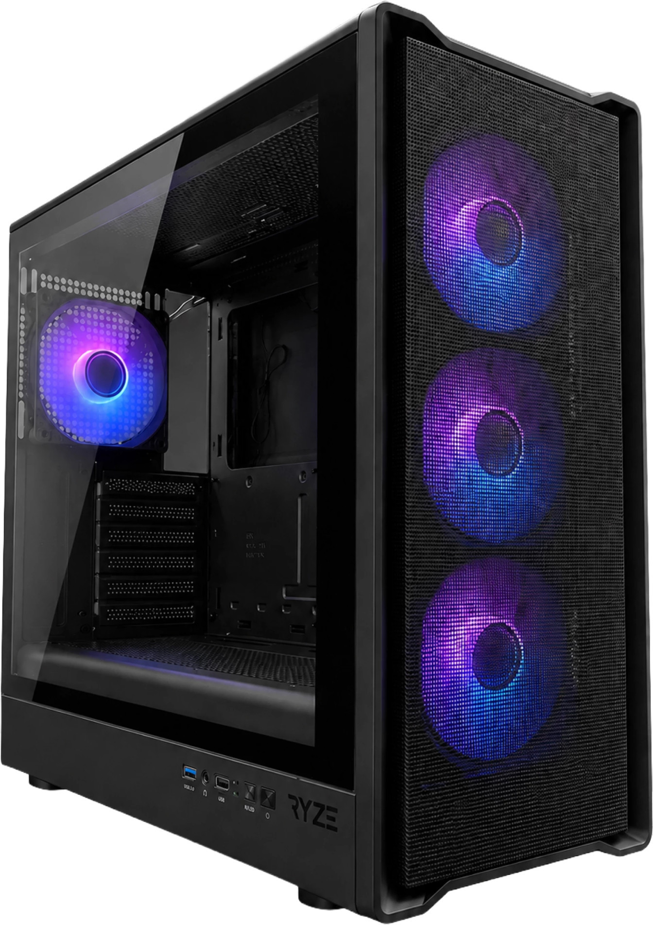 RYZE CHALLENGER CH500 Mesh 4F 4xARGB Fan ATX, Black