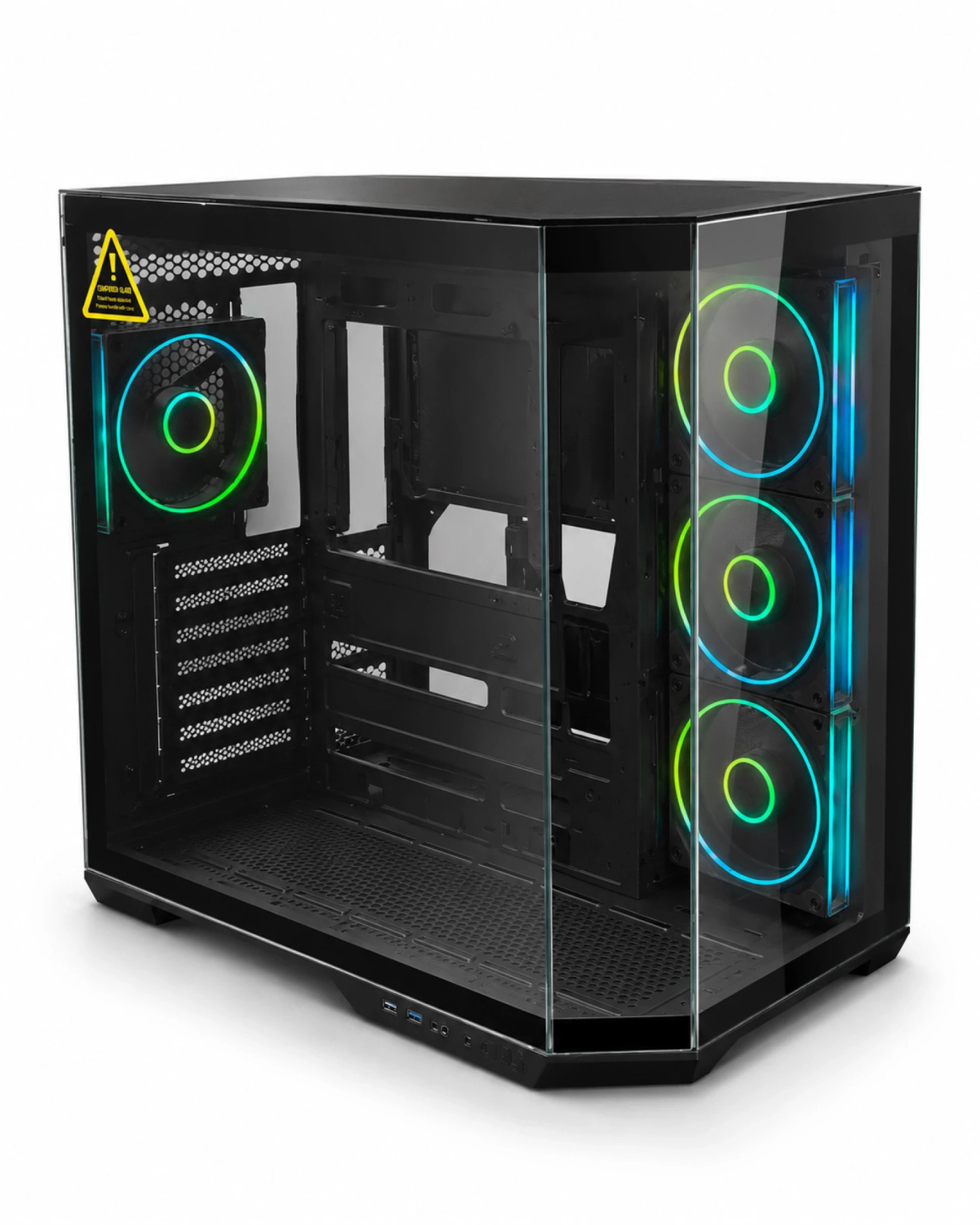 RYZE Mythic MT500 4F Black 1x ARGB fan, 3x ARGB Reverse ATX, Dual chamber case