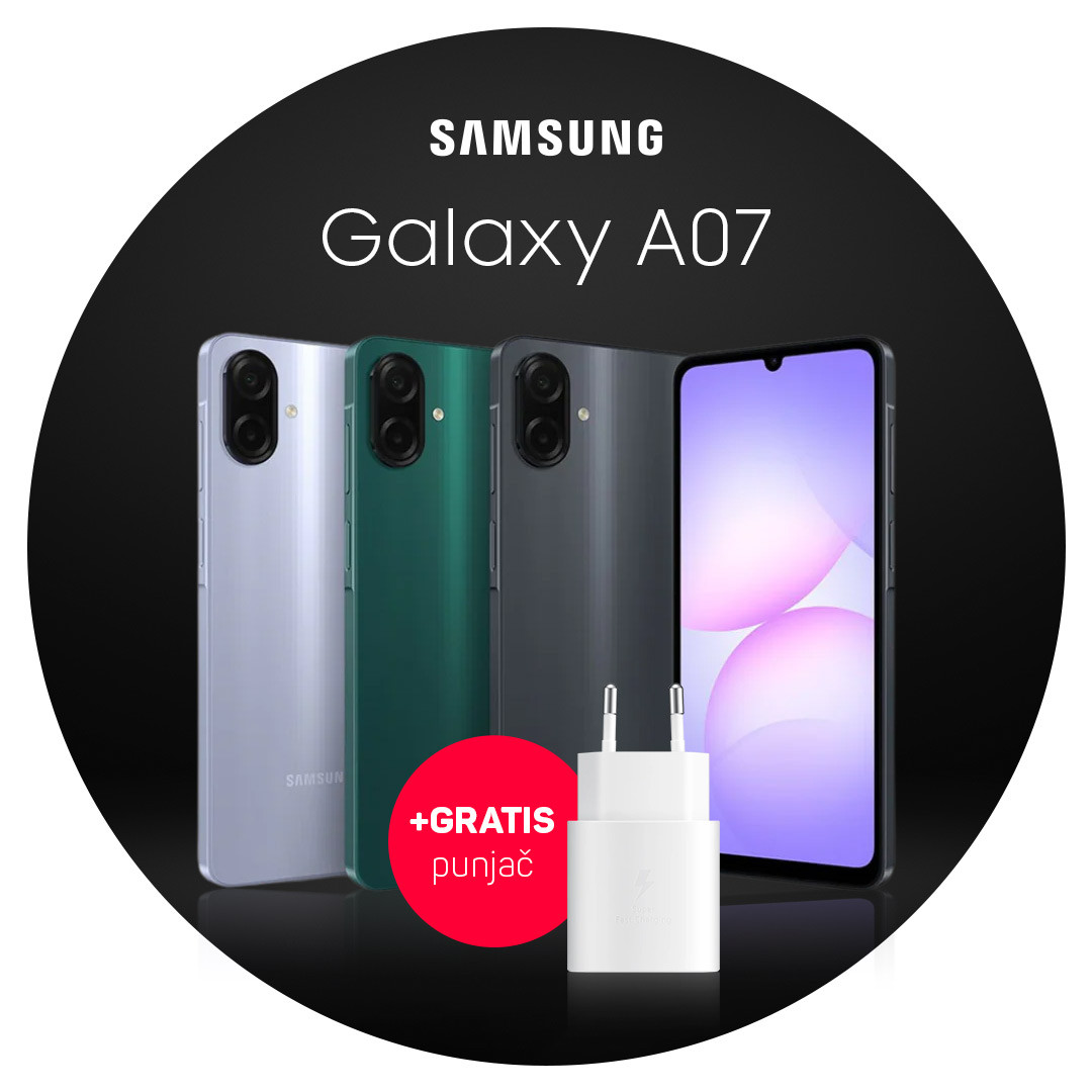 Samsung Galaxy A07 256GB (8GB RAM) - Violet (ljubičasta boja) + GRATIS punjač