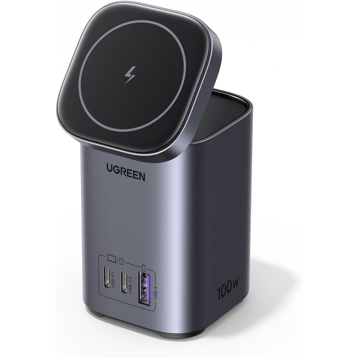 Stanica za punjenje Ugreen 100W GaN sa 15W MagSafe wireless punjačem
