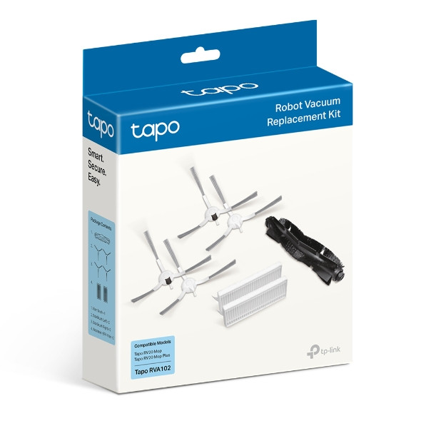 Tapo RVA105 Robot Vacuum Replacement Kit, Main Brush x1, Side Brush x2, HEPA Filter x2, Suitable for Tapo RV30 Max Plus, Tapo RV30 Max, Tapo RV20 Max Plus, Tapo RV20 Max