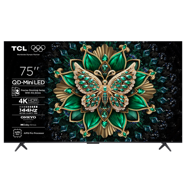 TCL 75"C6K 4K QD-Mini LED TV144Hz Google TV; Game Master;Dolby Atmos; Onkyo 2.1; HDR Premium;