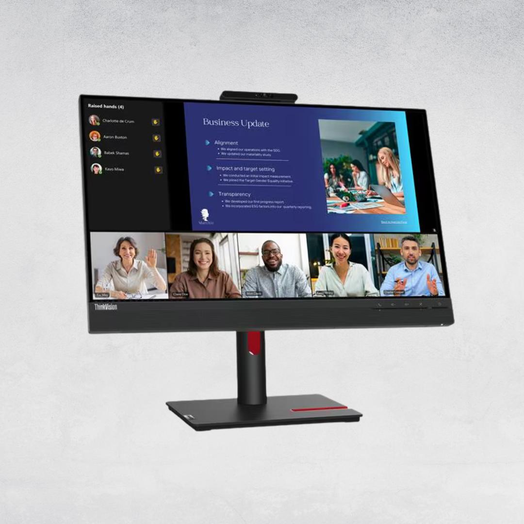 Lenovo ThinkVision T24D-4v, 23.8" FHD IPS, 1920x1080, 120Hz, 250cd/m, HDMI, DP, DP Out, USB-C 100W PD, 3x USB-A, USB-C 15W, RJ-45, 5MP IR Webcam, Mic, 2x5W Speakers, Height/Pivot/Swivel/Tilt,
