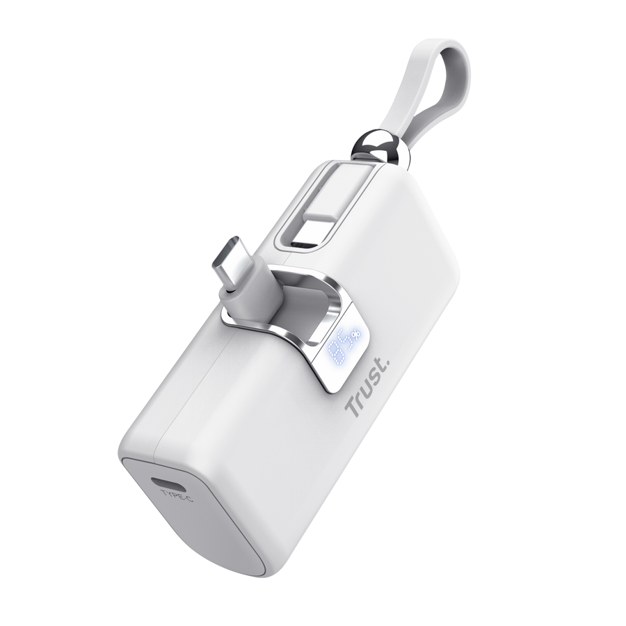 Trust PACTO 5000mAh powerbank, džepna verzija, bijeli