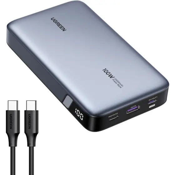 Ugreen 100W 20000mAh prijenosna baterija za laptop s tri priključka