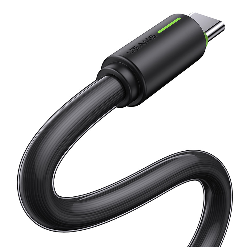 USAMS SJ732 Type-C 3A Bicolor  Charging & Data kabl YR Series 1m Black