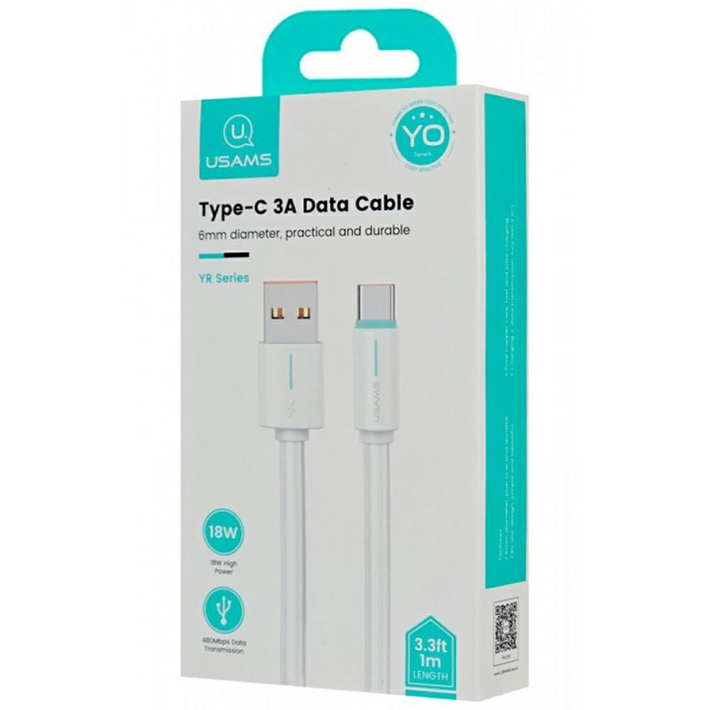 USAMS SJ732 Type-C 3A Bicolor  Charging & Data kabl YR Series 1m Pink