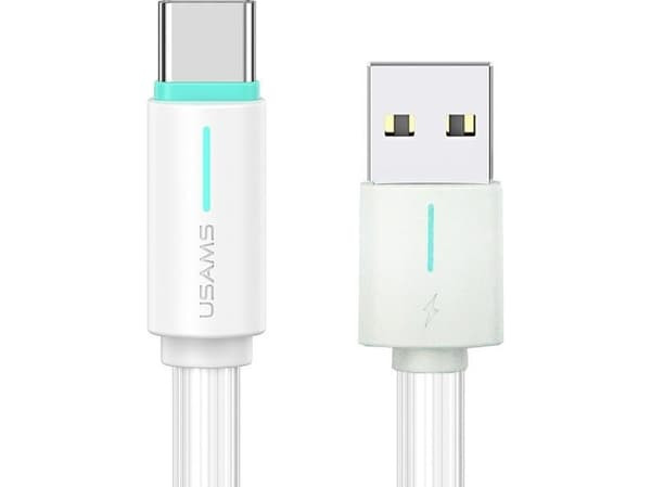 USAMS SJ732 Type-C 3A Bicolor  Charging & Data kabl YR Series 1m White